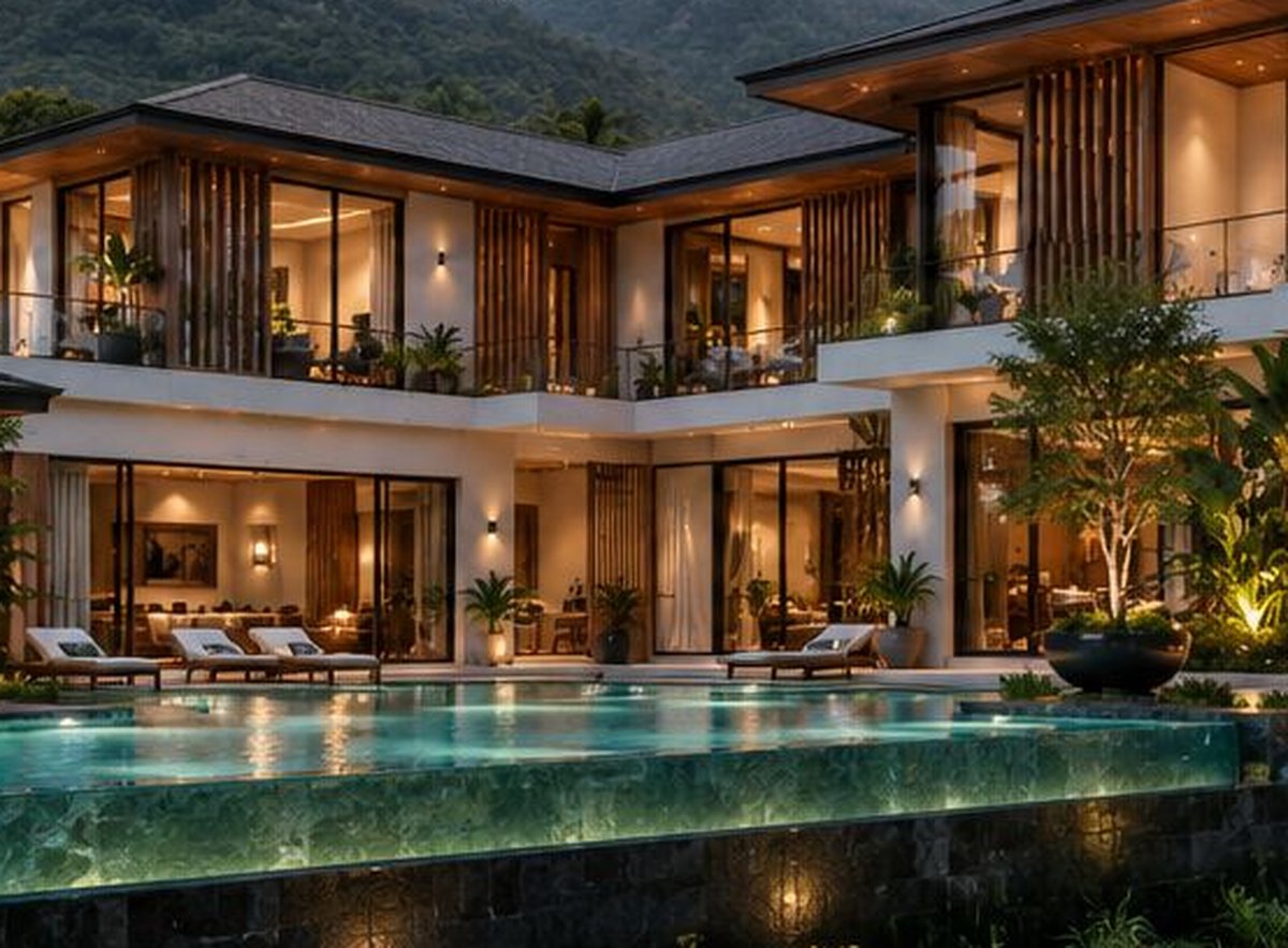 Exterior view of the Bhumira villa and pool concept, Koh Phangan